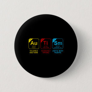 Badge Rond 5 Cm Journée rétro de sensibilisation à l'autisme Éléme