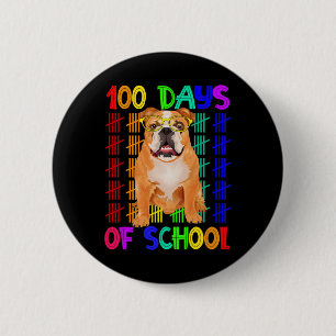Badge Rond 5 Cm Jours D'École Français Bulldog Portant Des Gles Pl