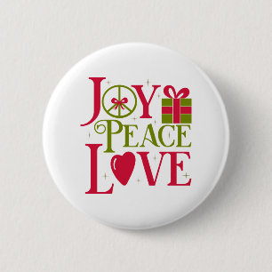 Badge Rond 5 Cm Joy Peace Love