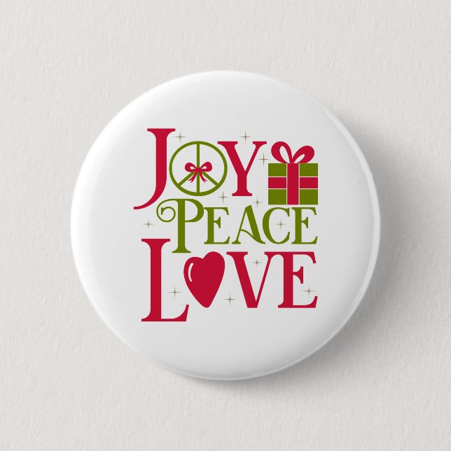 Badge Rond 5 Cm Joy Peace Love (Devant)