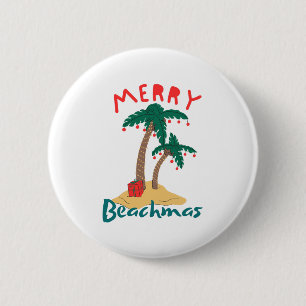 Badge Rond 5 Cm Joyeuse Beachmas Noël en juillet