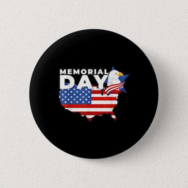 Badge Rond 5 Cm Joyeuse fête commémorative Usa Drapeau 4 juillet (Devant)
