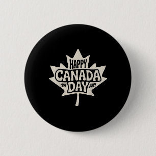 Badge Rond 5 Cm Joyeuse fête du Canada 2025 Érable à drapeau canad