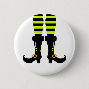 Badge Rond 5 Cm Joyeuse Jambe de sorcière Halloween