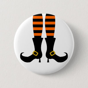 Badge Rond 5 Cm Joyeuse Jambe de sorcière Halloween