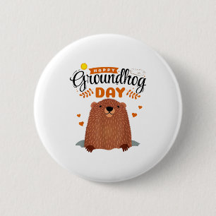 Badge Rond 5 Cm Joyeuse journée de la marmotte