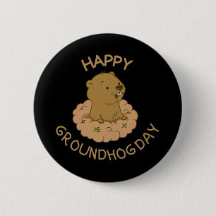 Badge Rond 5 Cm Joyeuse Journée de la marmotte
