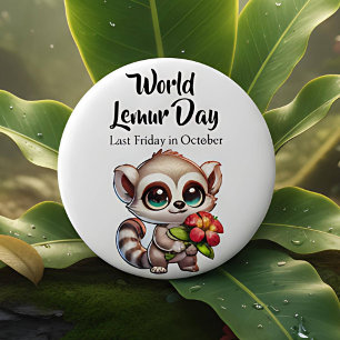 Badge Rond 5 Cm Joyeuse Journée mondiale des lémuriens Vendredi