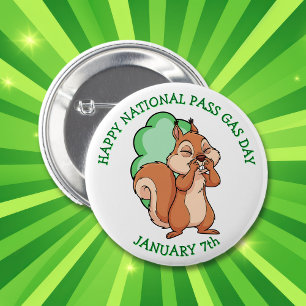 Badge Rond 5 Cm Joyeuse Journée nationale de flatulence 7 janvie