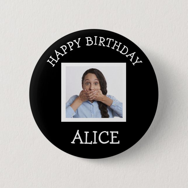 Badge Rond 5 Cm Joyeuse photo d'anniversaire (Devant)