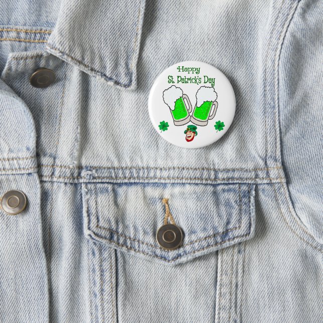 Badge Rond 5 Cm Joyeuse Saint-Patrick (En situation)