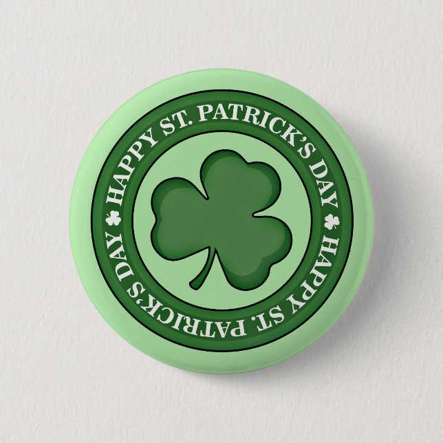 Badge Rond 5 Cm Joyeuse Saint-Patricks Day (Devant)