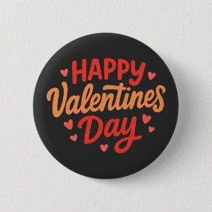 Badge Rond 5 Cm Joyeuse Saint-Valentin Cœur Amour Salutation