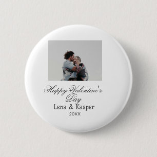Badge Rond 5 Cm Joyeuse Saint-Valentin couple photo moderne simple