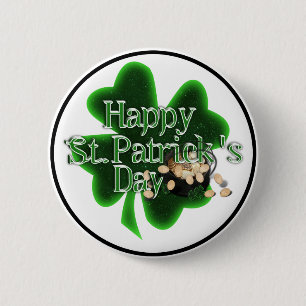 Badge Rond 5 Cm Joyeuse St Patrick's Day - Pot Of Gold