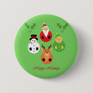 Badge Rond 5 Cm Joyeuses fêtes !