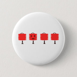 Badge Rond 5 Cm Joyeuses lanternes rouges
