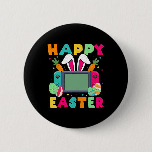 Badge Rond 5 Cm Joyeuses Pâques Vidéo Game Lapin Manette de jeu Ga