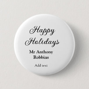 Badge Rond 5 Cm Joyeuses vacances ajouter nom date année simple mi