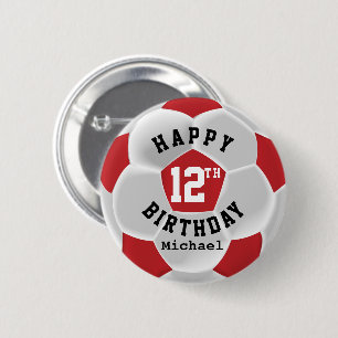 Badge Rond 5 Cm Joyeux 00th anniversaire - ballon de football