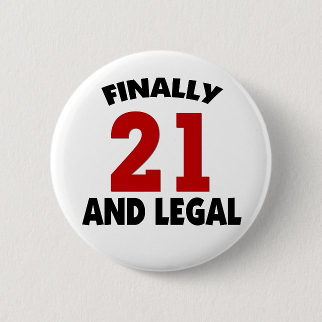 Badge Rond 5 Cm Joyeux 21 anniversaire (Devant)