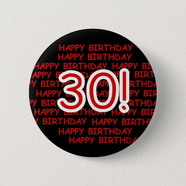 Badge Rond 5 Cm Joyeux 30ème anniversaire (Devant)