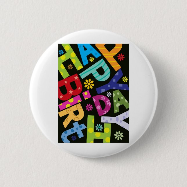 Badge Rond 5 Cm Joyeux anniversaire (Devant)