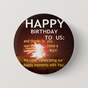 Badge Rond 5 Cm Joyeux anniversaire à nous Art Imprimer