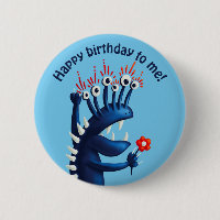 Joyeux anniversaire bleu drôle enfants monstre