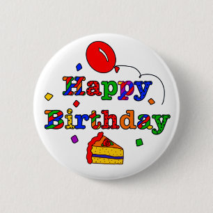 Badge Rond 5 Cm Joyeux anniversaire coloré