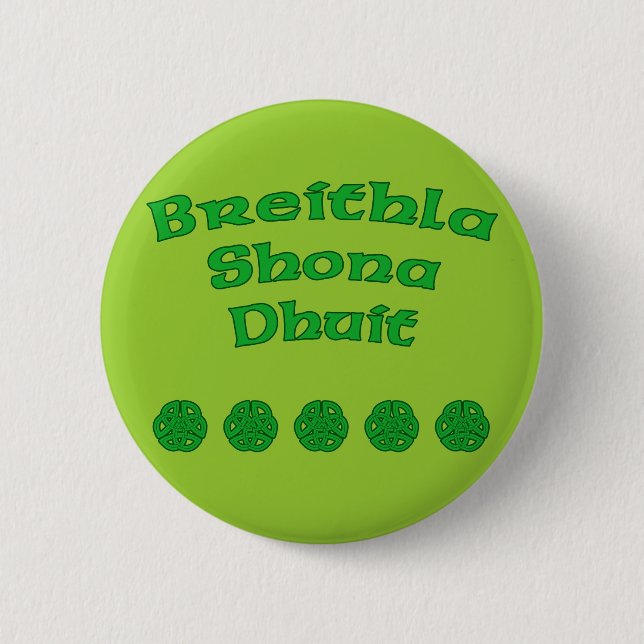 Badge Rond 5 Cm Joyeux anniversaire dans l'Irlandais (Devant)