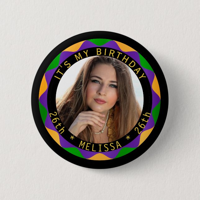 Badge Rond 5 Cm Joyeux anniversaire - Photo do-it-yourself (Devant)