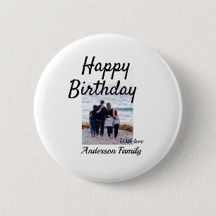 Badge Rond 5 Cm Joyeux anniversaire photo nom de famille classe él