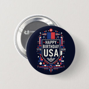 Badge Rond 5 Cm Joyeux anniversaire USA 250