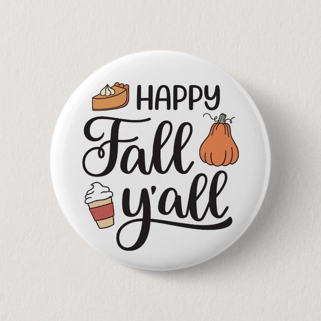 Badge Rond 5 Cm Joyeux automne Y'all (Devant)