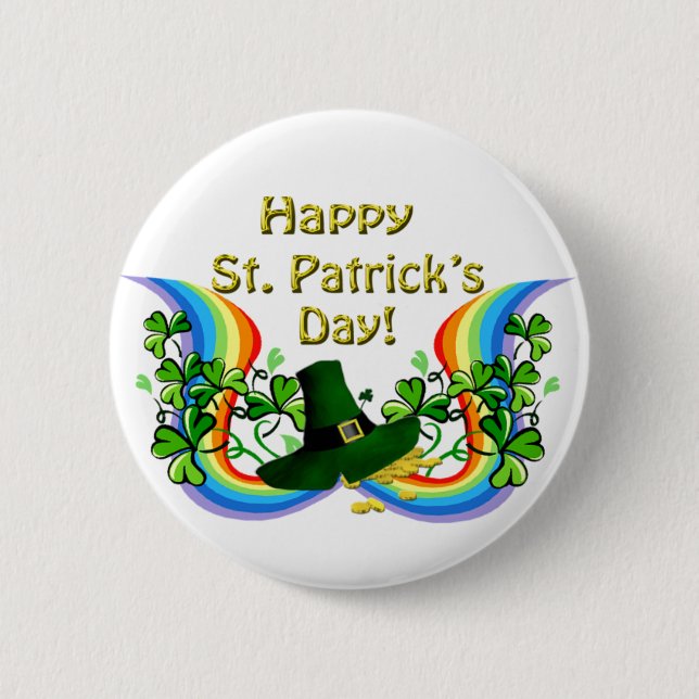 Badge Rond 5 Cm Joyeux cadeau de la Saint Patrick (Devant)