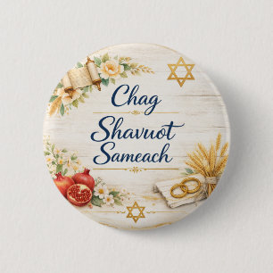 Badge Rond 5 Cm Joyeux Chag Shavuot, Bonne Shavuot