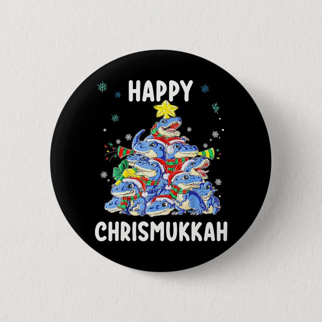 Badge Rond 5 Cm Joyeux Chrismukkah Funny Hanoukka Noël juif (Devant)