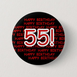 Badge Rond 5 Cm Joyeux cinquante-cinquième anniversaire