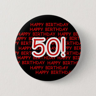 Badge Rond 5 Cm Joyeux cinquantième anniversaire