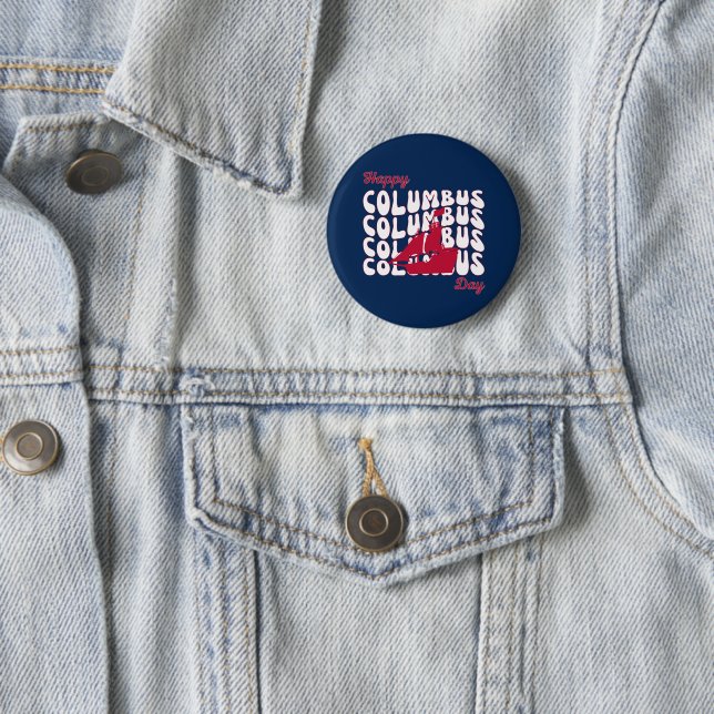 Badge Rond 5 Cm Joyeux Columbus Day 2023 (En situation)