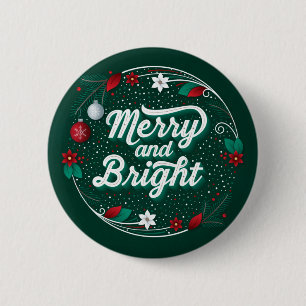 Badge Rond 5 Cm Joyeux et brillant / Bouton Pinback