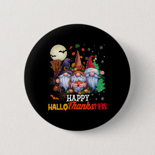 Badge Rond 5 Cm Joyeux Hallothanksmas Gnomes Lover Halloween Joyeu