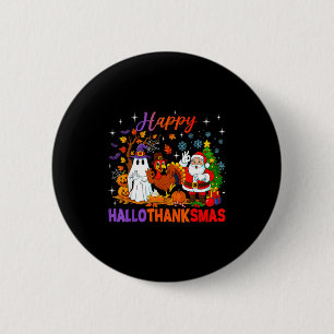 Badge Rond 5 Cm Joyeux Hallothanksmas Halloween Thanksgiving 67 No