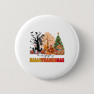 Badge Rond 5 Cm Joyeux Hallothanksmas Turquie Thanksgiving Hallowe