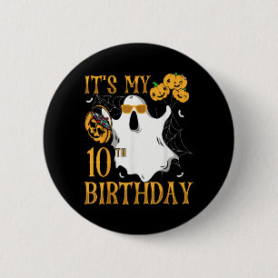 Badge Rond 5 Cm Joyeux Halloween 10e Anniversaire Drôle 10 Ans