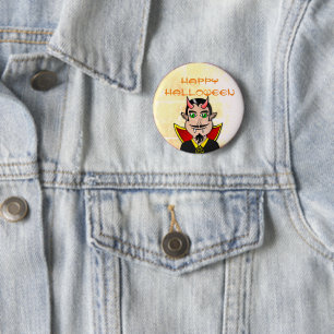 Badge Rond 5 Cm Joyeux Halloween / Vampire