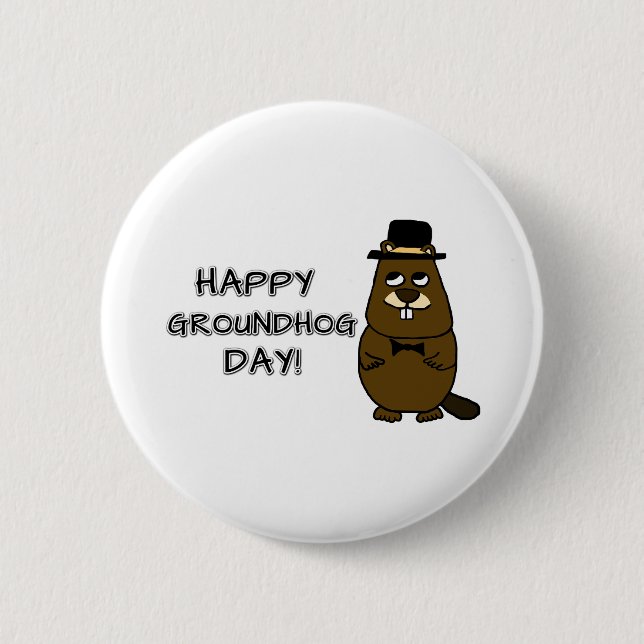 Badge Rond 5 Cm Joyeux Jour de la Marmotte ! (Devant)