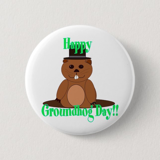 Badge Rond 5 Cm Joyeux Jour de la Marmotte ! (Devant)