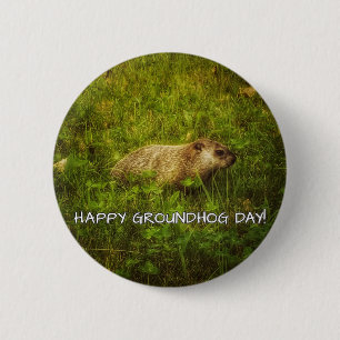 Badge Rond 5 Cm Joyeux Jour de la Marmotte ! bouton